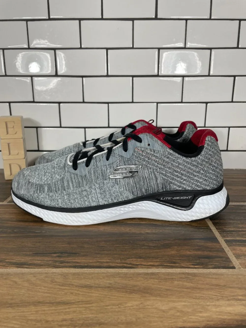 Skechers Solar Fuse Kryzik Shoes Mens Size 11.5 Gray Black Trainers Sneakers